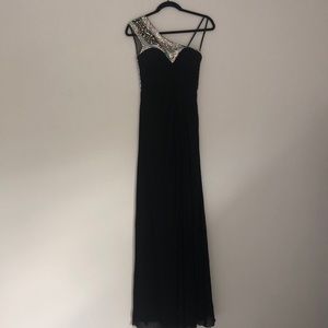 Black one shoulder sequin dress. Worn once